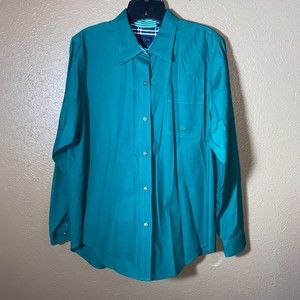 Roper Mens Size Large Button-Down Long Sleeve Green